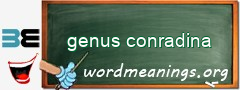 WordMeaning blackboard for genus conradina